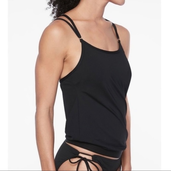 Athleta Other - Athleta Cross Back Swim Tank Blouson Tankini Black 40 B/C